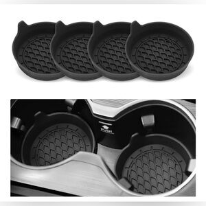 NEW Black 4 Car Auto Cup Holder Coaster Silicone Insert Universal Non-Slip